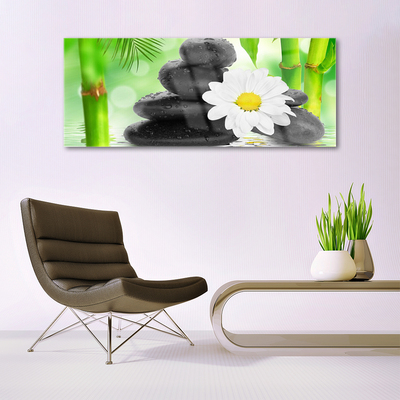 Glas bild Bambu Daisy Flower