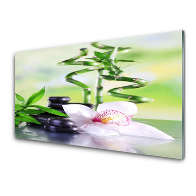 Glas bild Orchid Bamboo Zen Spa