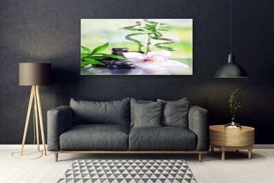 Glas bild Orchid Bamboo Zen Spa