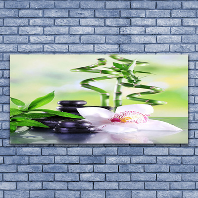 Glas bild Orchid Bamboo Zen Spa