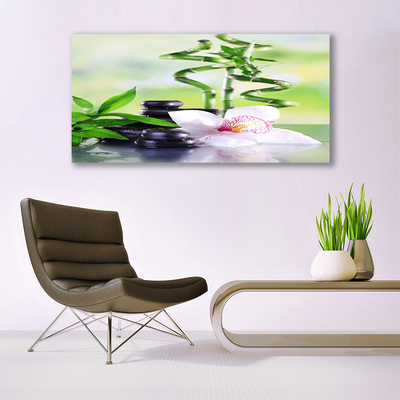 Glas bild Orchid Bamboo Zen Spa