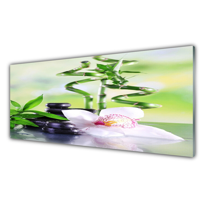 Glas bild Orchid Bamboo Zen Spa