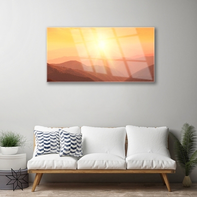 Glas bild Sun Mountain Landskap