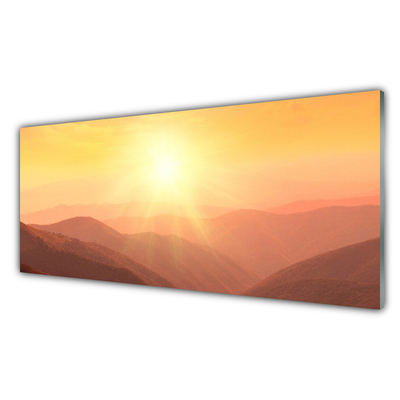 Glas bild Sun Mountain Landskap