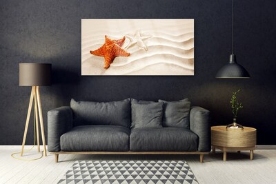 Glas bild Sjöstjärna på sandstranden