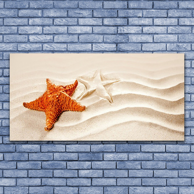 Glas bild Sjöstjärna på sandstranden