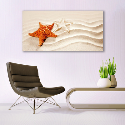 Glas bild Sjöstjärna på sandstranden