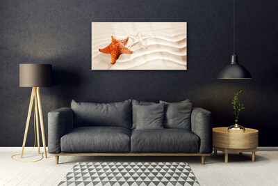 Glas bild Sjöstjärna på sandstranden