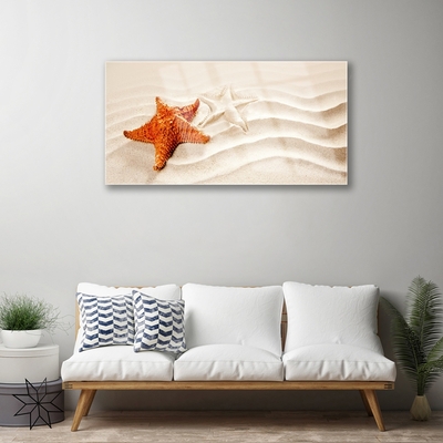 Glas bild Sjöstjärna på sandstranden