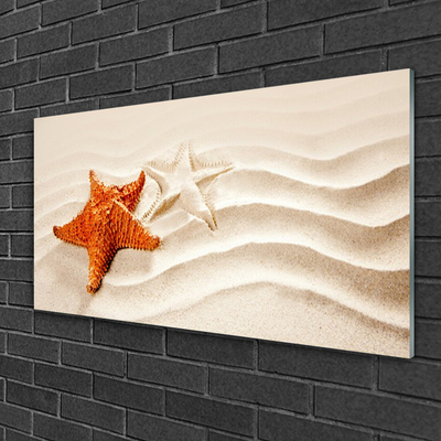 Glas bild Sjöstjärna på sandstranden