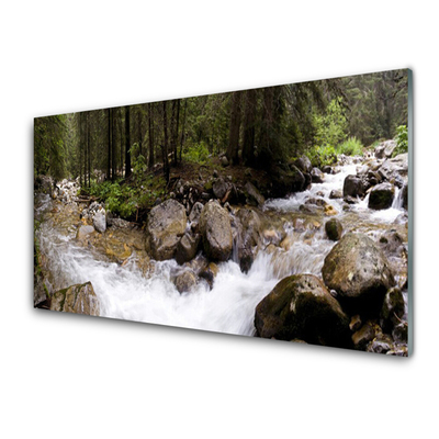 Glas bild Forest River vattenfall