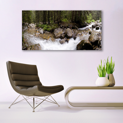 Glas bild Forest River vattenfall