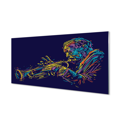 Glas panel Trumpet man