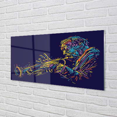 Glas panel Trumpet man