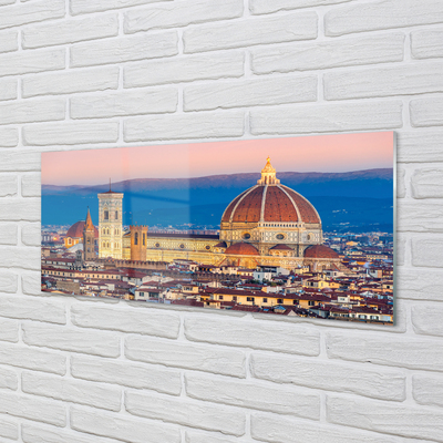 Glas panel Italien katedral panorama natt