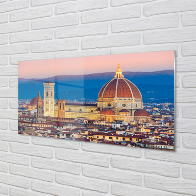 Glas panel Italien katedral panorama natt