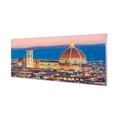 Glas panel Italien katedral panorama natt