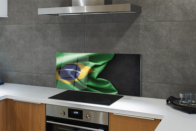 Glas panel Brasilien flagga