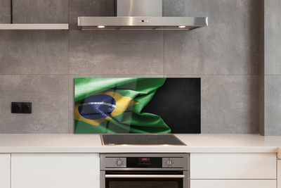 Glas panel Brasilien flagga