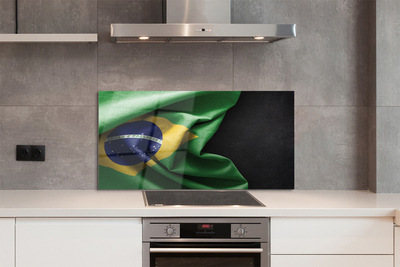Glas panel Brasilien flagga