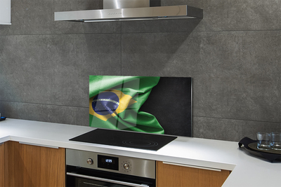 Glas panel Brasilien flagga