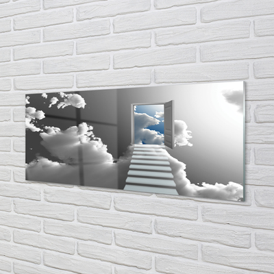 Glas panel Dörr moln trappor