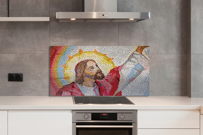 Glas panel Jesus mosaik