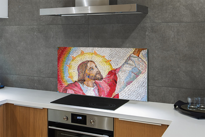 Glas panel Jesus mosaik