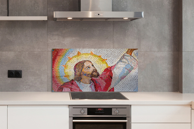 Glas panel Jesus mosaik