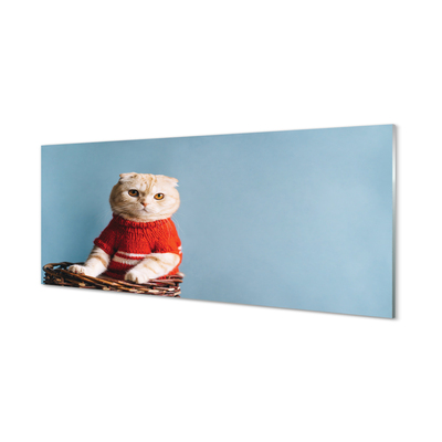 Glas panel Sittande katt