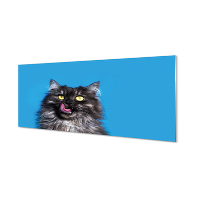 Glas panel En slickande katt