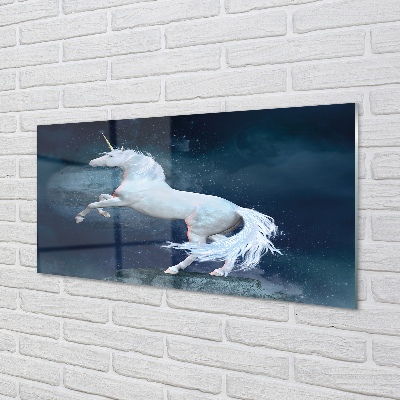 Glas panel Unicorn planet himmel