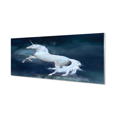 Glas panel Unicorn planet himmel