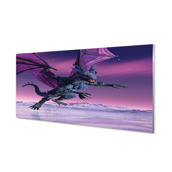 Glas panel Dragon färgglad himmel