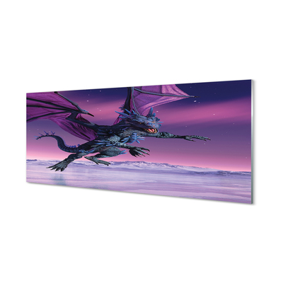 Glas panel Dragon färgglad himmel