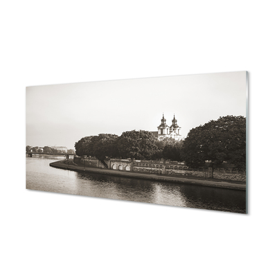 Glas panel Krakow River bro