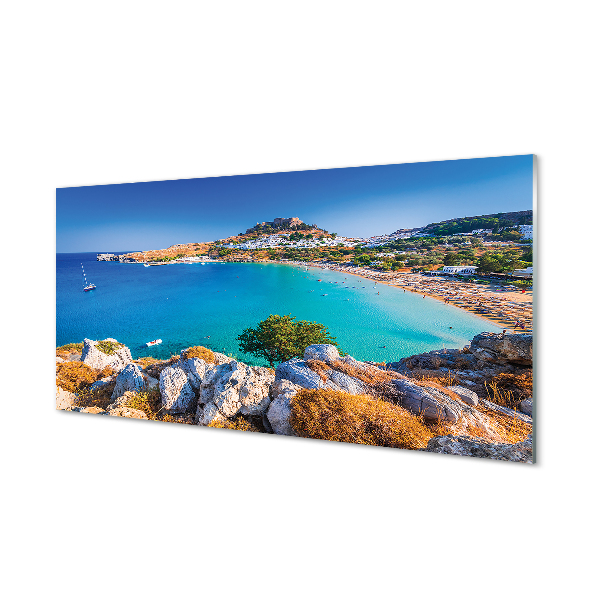 Glas panel Greklands kust panoramastrand