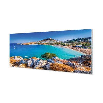 Glas panel Greklands kust panoramastrand