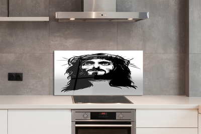 Glas panel Jesus illustration