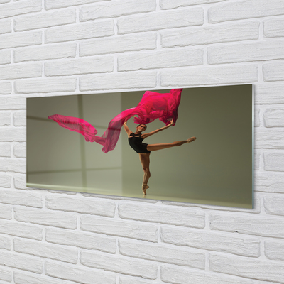 Glas panel Ballerina rosa tyg