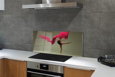 Glas panel Ballerina rosa tyg