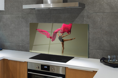 Glas panel Ballerina rosa tyg