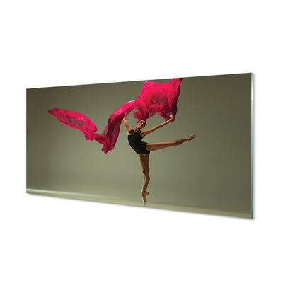 Glas panel Ballerina rosa tyg