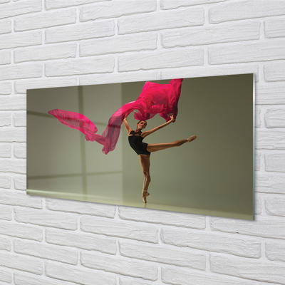 Glas panel Ballerina rosa tyg