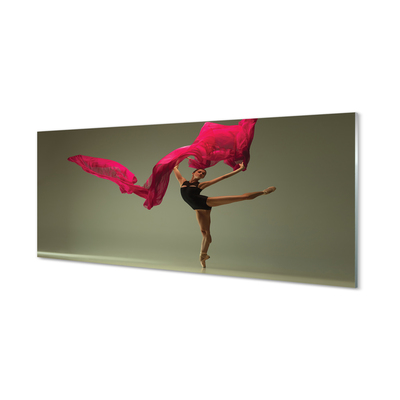 Glas panel Ballerina rosa tyg