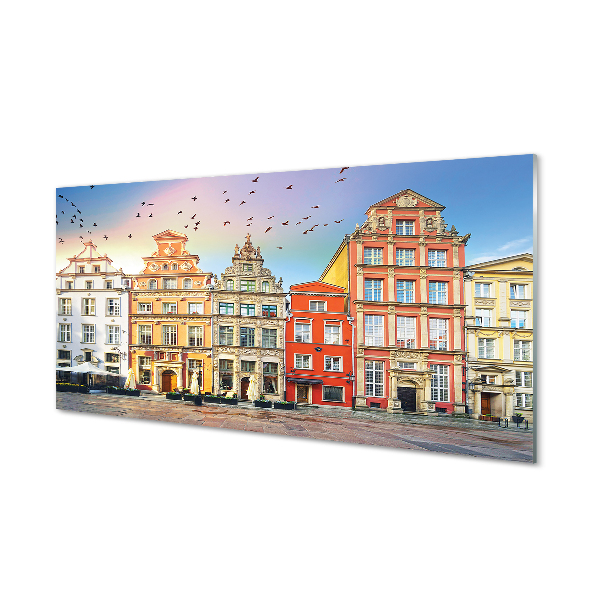 Glas panel Gdańsks gamla stadsbyggnader