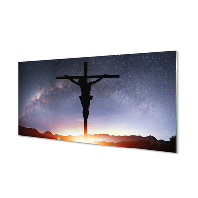 Glas panel Korsfäst Jesus himlen