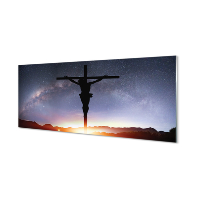 Glas panel Korsfäst Jesus himlen