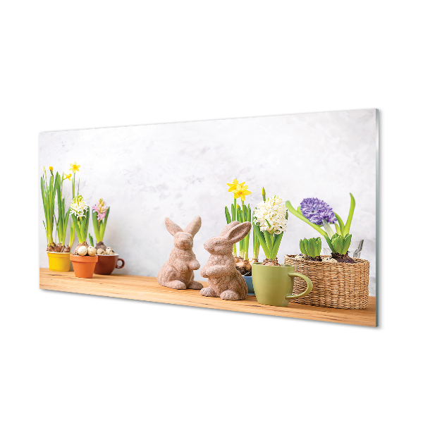 Glas panel Kanin blommor