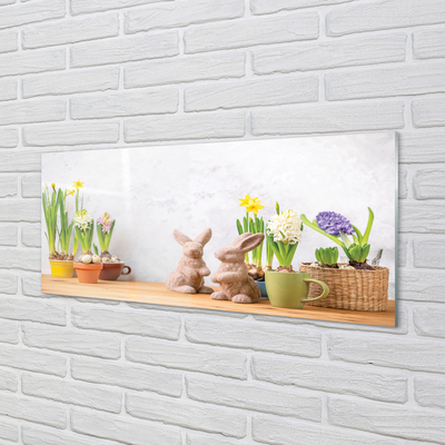 Glas panel Kanin blommor